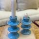 Baby blue sky blue candle holder