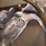 Art Nouveau hallmarked pewter lamp with very fine tulip, 1m of powered wire, 35x15