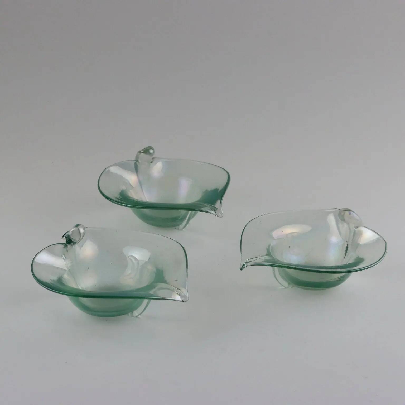 Vintage glass bowls, Murano manufacture, Italy, mid-20th century.