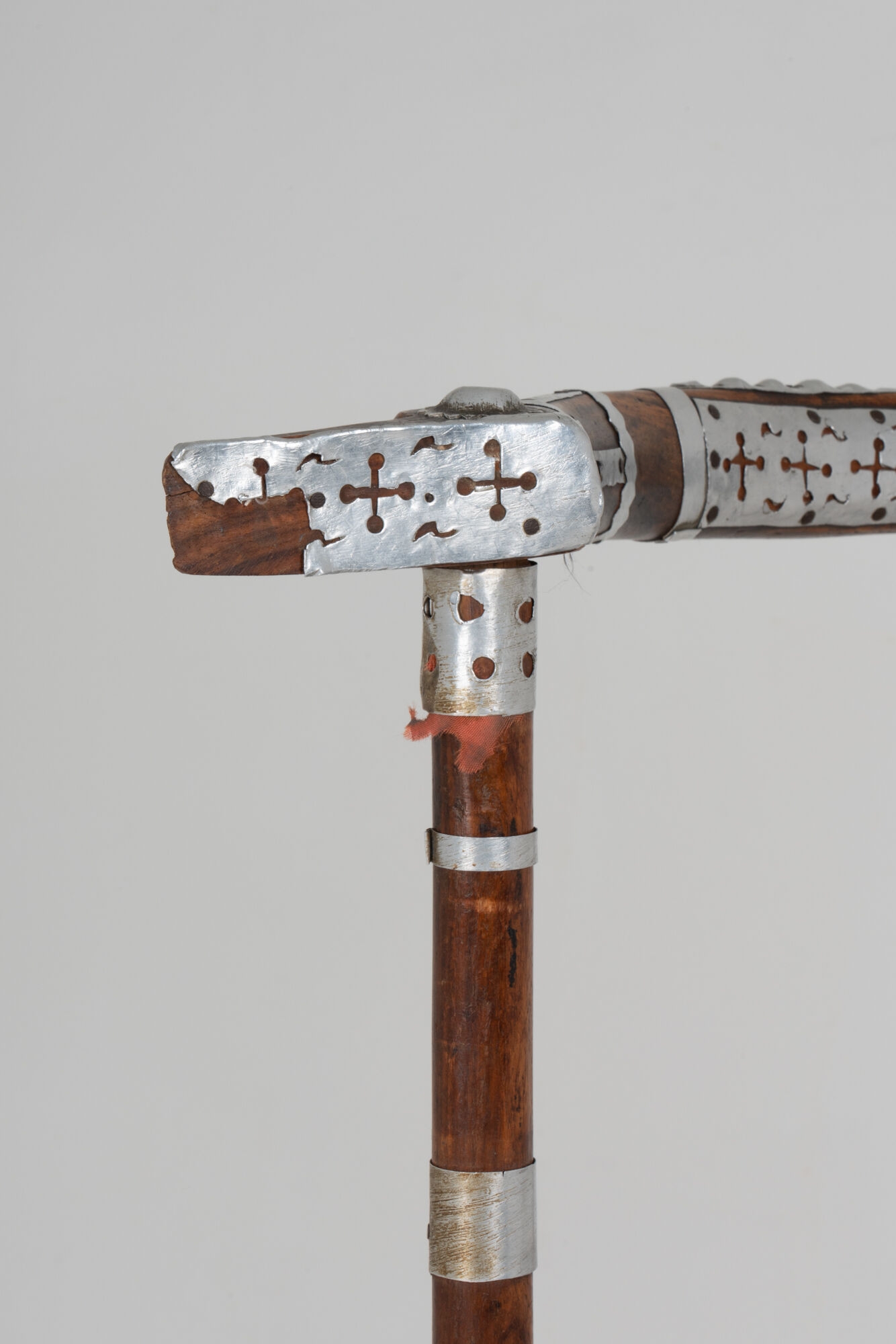 Chair decorated with hammered metal, 20th century