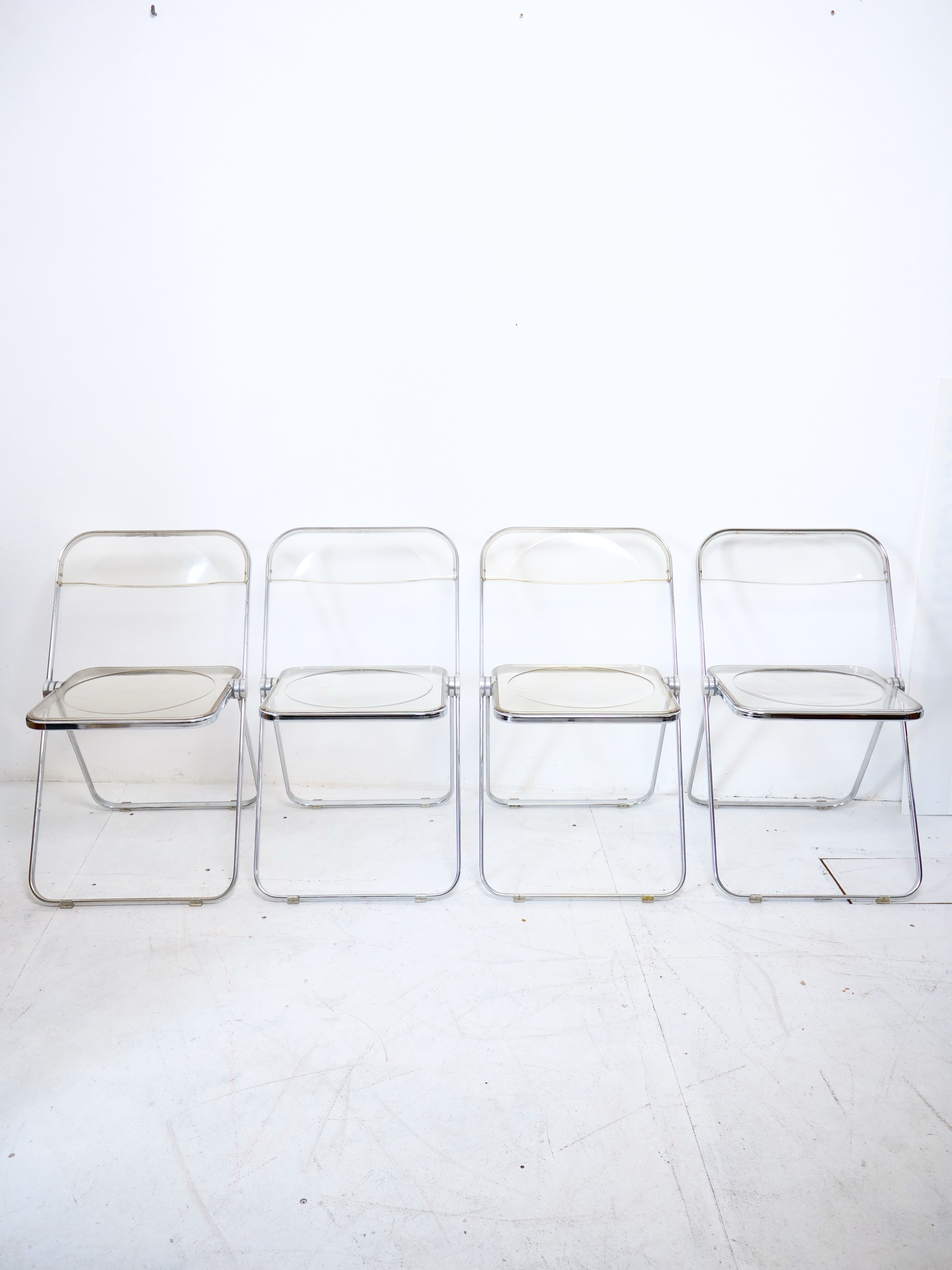 Suite of 4 Plia chairs by Giancarlo Piretti for castelli
