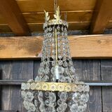 Old brass hot air balloon chandelier with pendants