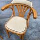 Pair of vintage curved wood restaurant armchairs