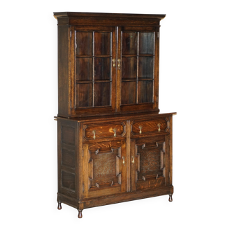 Jacobean Revival library in carved oak