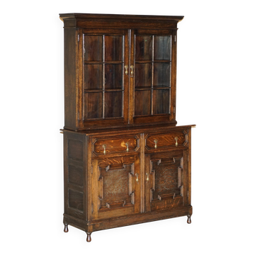 Jacobean Revival library in carved oak