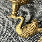 Swan brass wall lamp