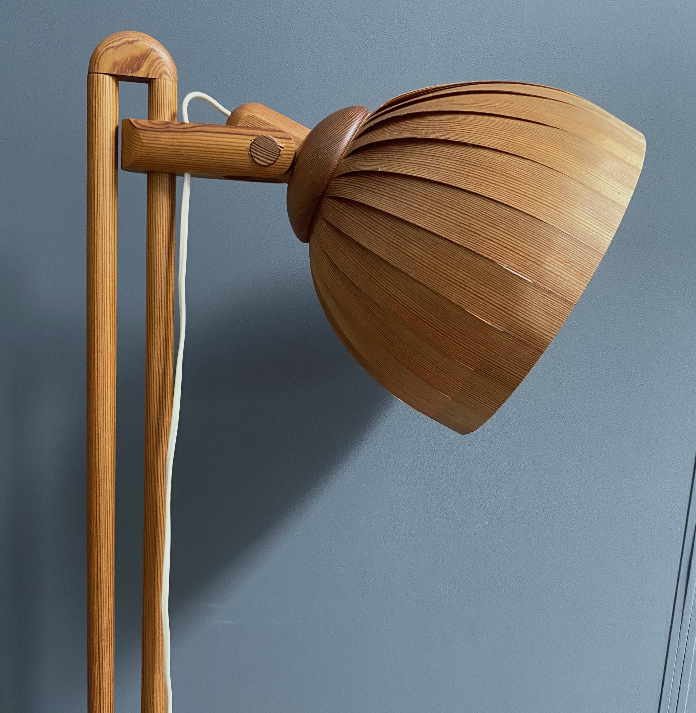 Hans agne Jakobsson wood floor lamp 1960s