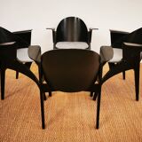 Set of 4 Pascal Mourgue armchairs, Galateo model, Scarabat edition, 1980