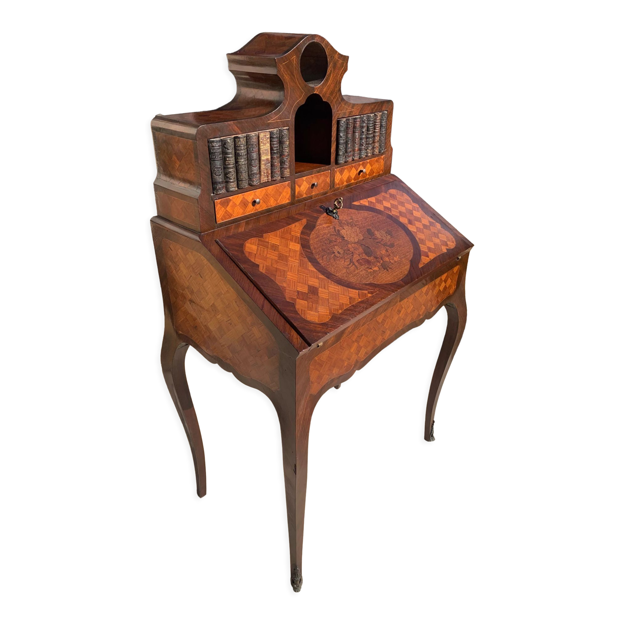 Happiness of the day style Louis XV of the nineteenth century in marquetry