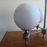 White ball and metal chandelier