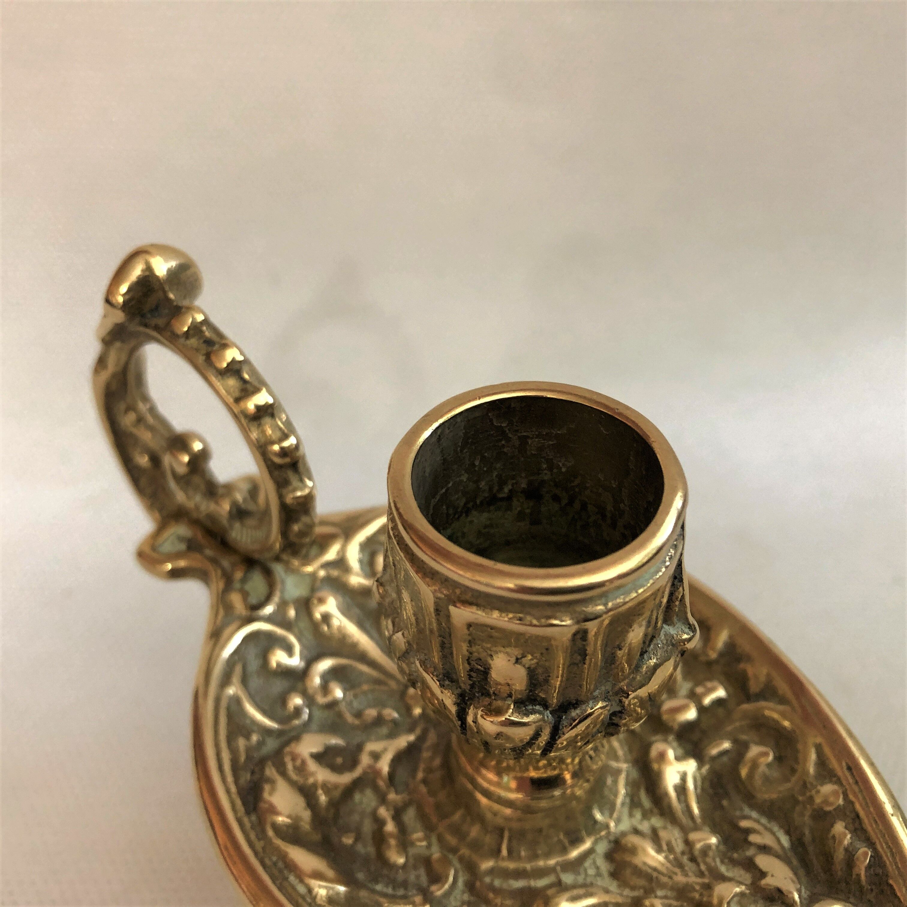 Golden brass candle holder Napoleon III style