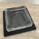 Empty ashtray vintage leather and glass pocket