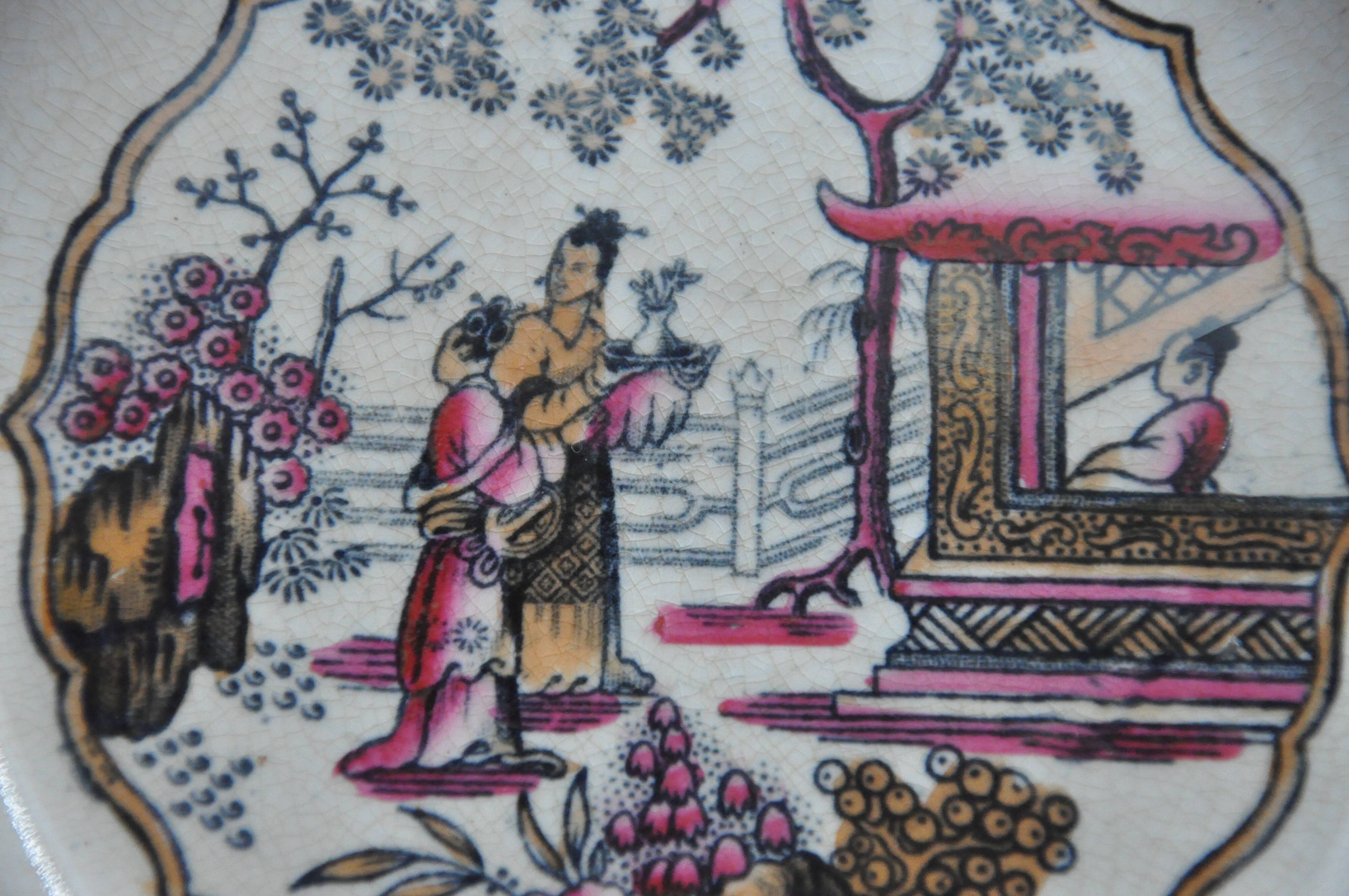 6 Plates Canton 1860 drawing edited by Boch Frères