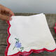 12 antique hand-embroidered linen napkins
