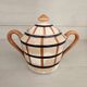 Basque sugar bowl ceramic Hbcm Bearn - vintage 1930s-40s - Brown orange/m