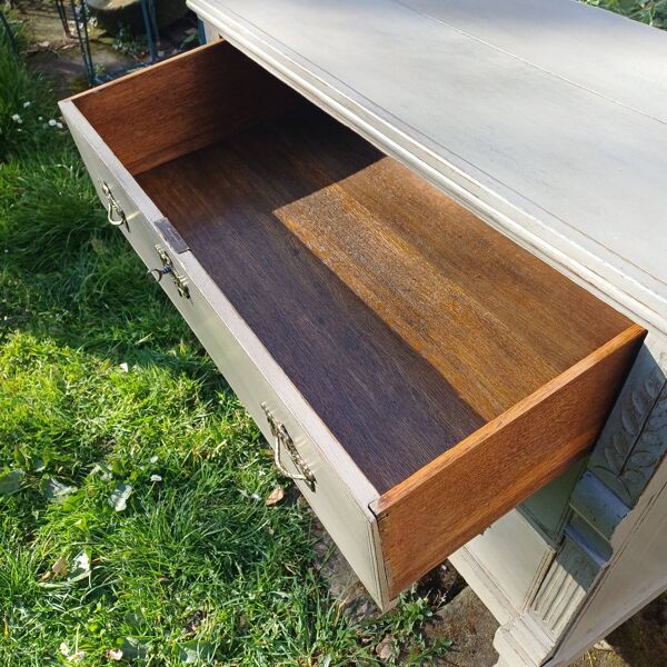Petite commode de chambre ancienne patiné 3 tiroirs