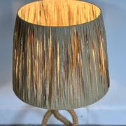 Lampe Audoux Minet en corde et rafia 1950'S