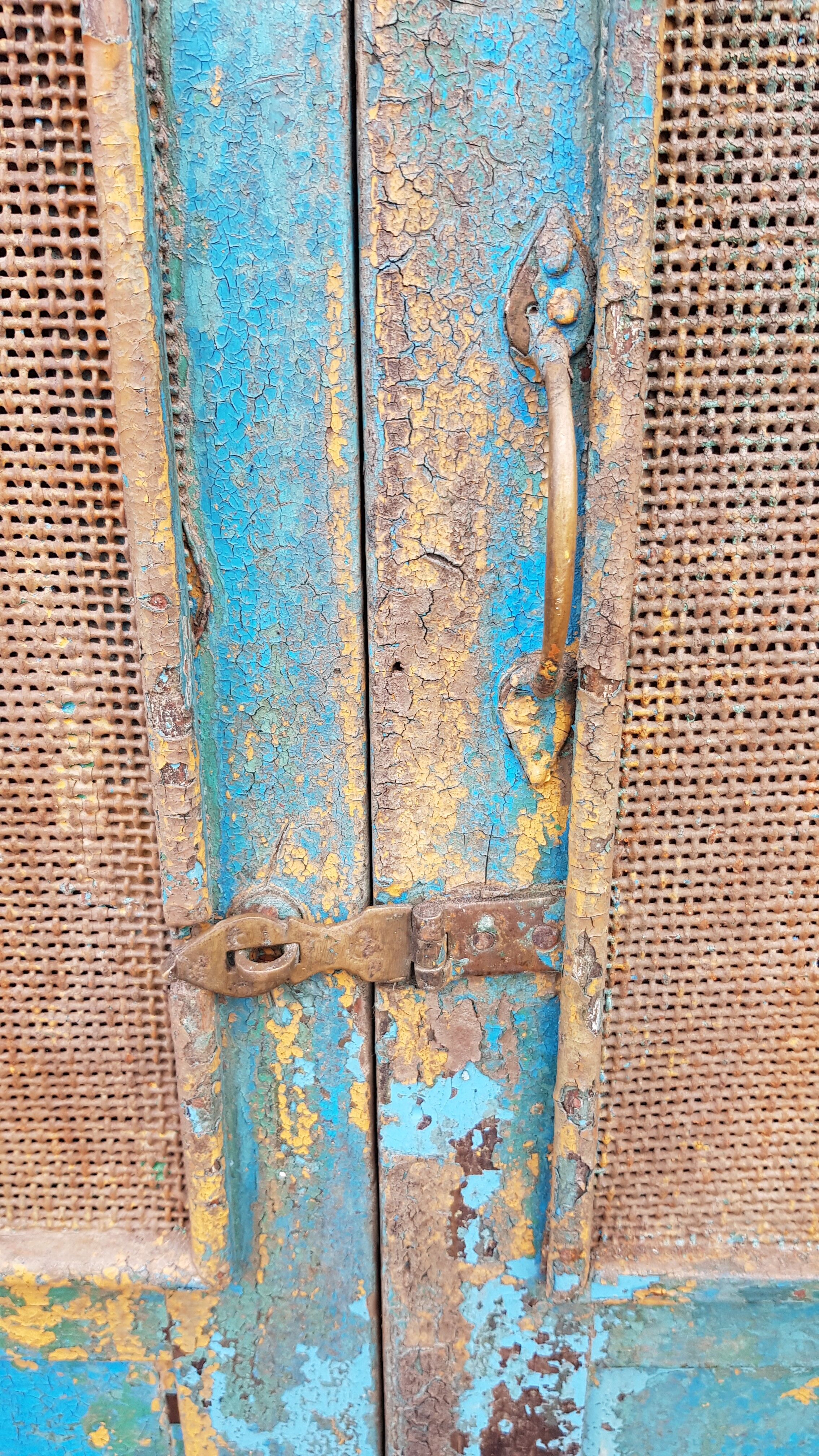 Old Burmese tek pantry with 6 mesh panels