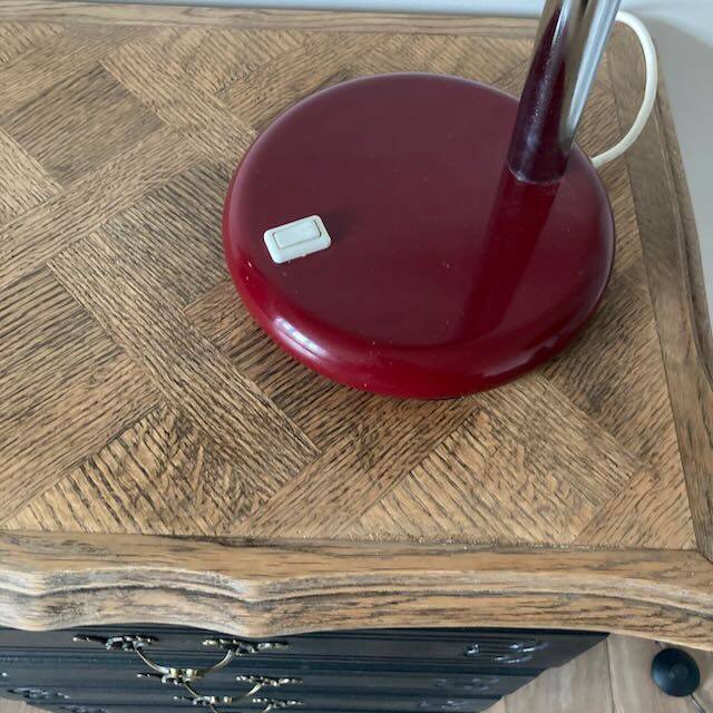Large burgundy Targetti desk lamp
