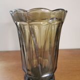 Vintage smoked glass vase