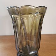 Vase vintage verre fumé