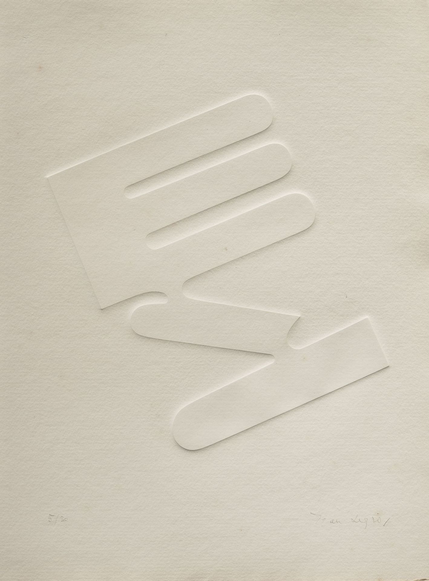 Signed and numbered print by Jean Legros, Geometric relief I, 1972