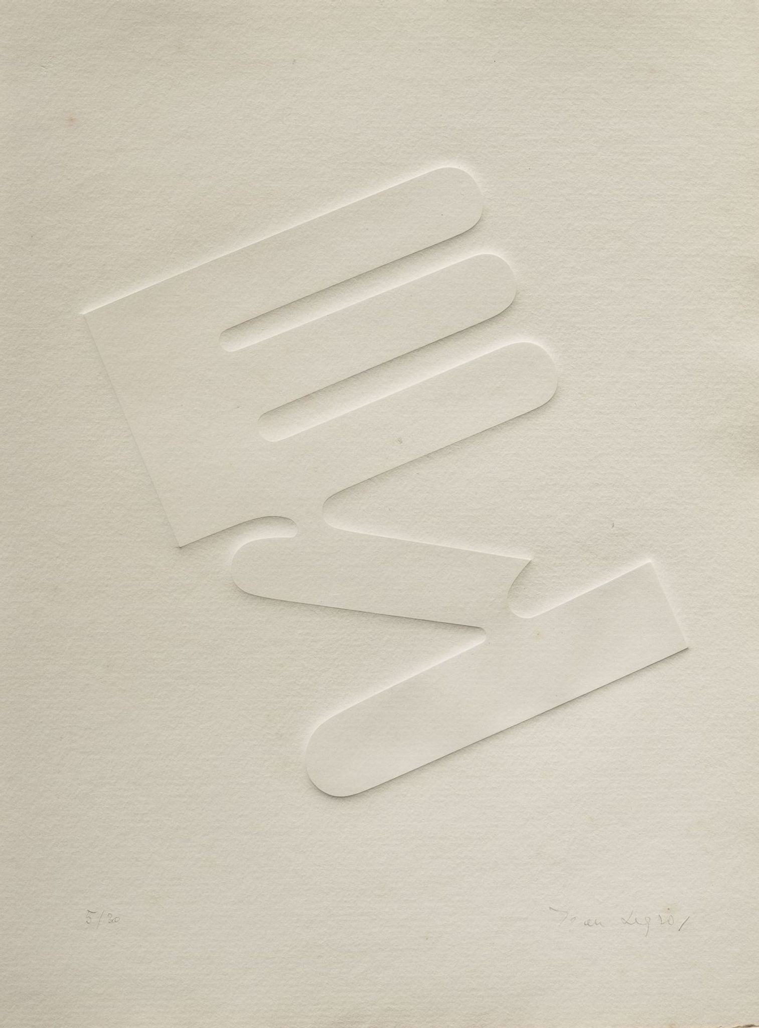 Estampe signée et numérotée de Jean Legros, Relief géométrique I, 1972