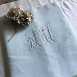 Old linen and cotton towel dyed celadon