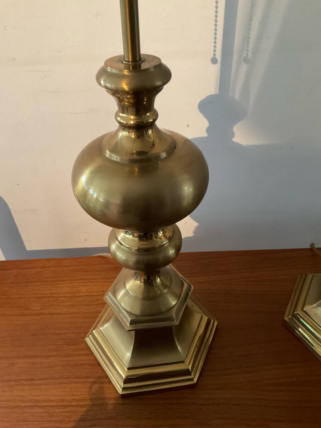 Pair of vintage bronze and brass lamps