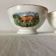 Pair of small faceted bowls with cow illustrations from the 40s and 50s