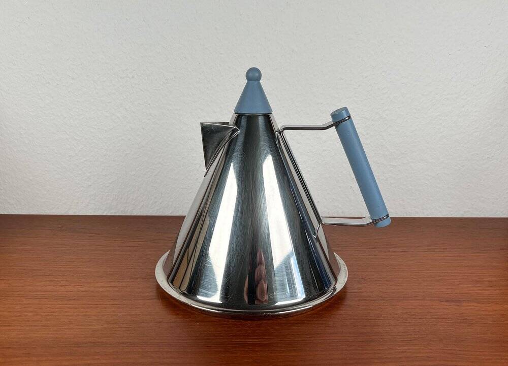 Postmodern German stainless steel kettle by Fissler, 1980s.