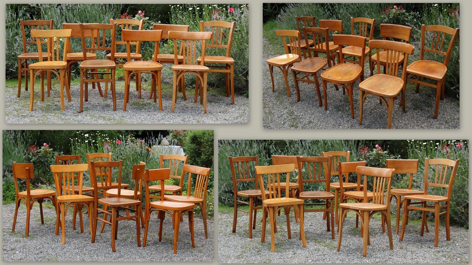 Lot 9 chairs bistro mixed 40-60 years