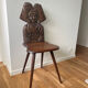 Old Alsatian carved wooden chair – traditional character backrest