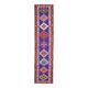 1970s Vintage Turkish Hand-Knotted Wool Cotton Blue Runner Rug 83x364