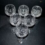 BACCARAT Set of 6 CRYSTAL wine glasses model 9157 size 9247 Year 1907 H15cm