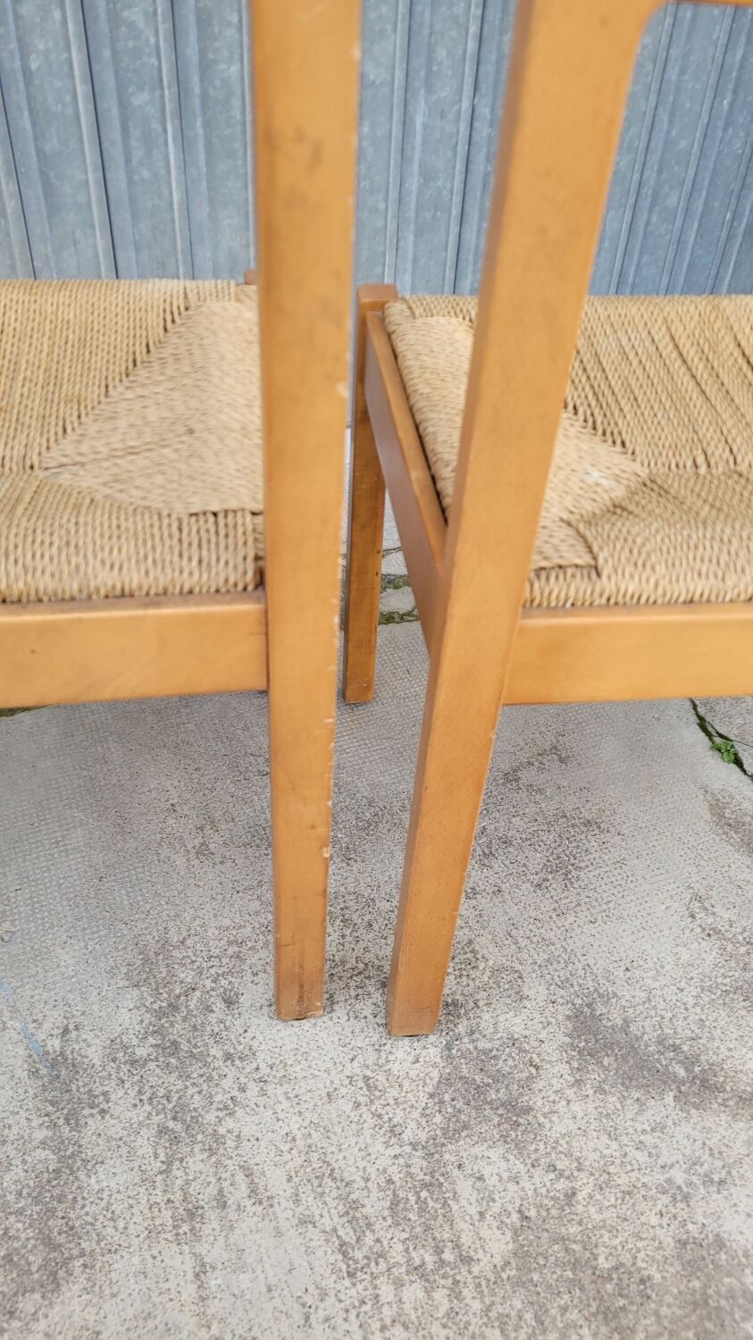 Pair of vintage Italian rope chairs - 1970s