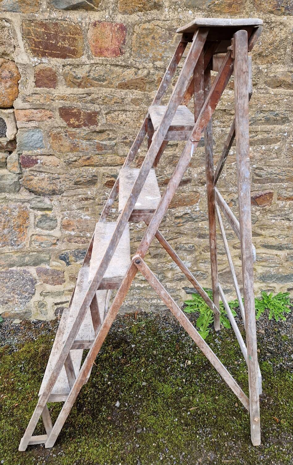 Antique wooden stepladder