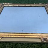 Antique mirror with gilded wood pediment, Louis XVI style