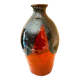 Vase céramique, terre cuite chamottée, émaillée, signature à identifier, vintage