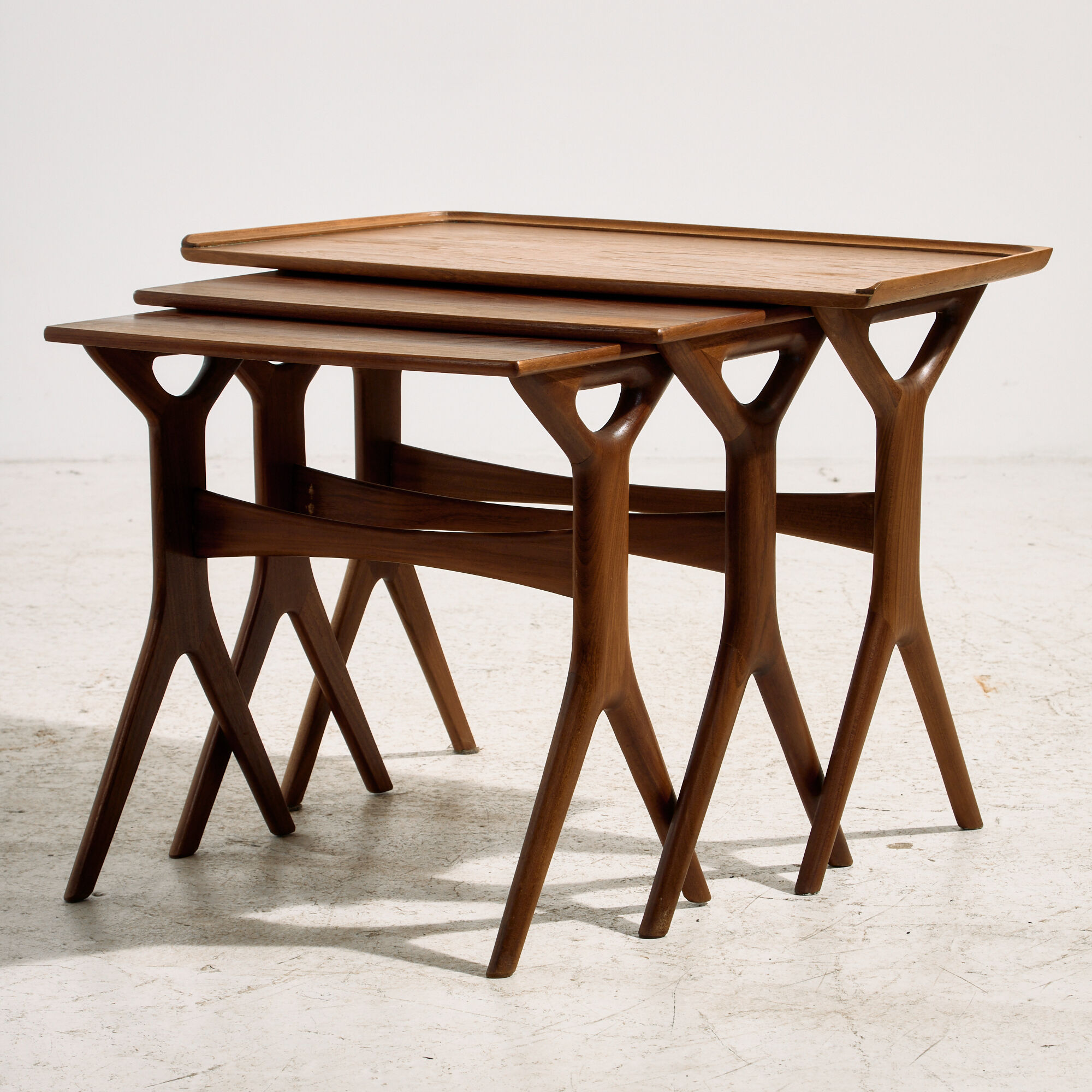 Tables gigognes en teck par Johannes Andersen pour CFC Silkeborg, ensemble de 3