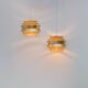 Brass-coloured metal pendant Trava lamps by Carl Thore, Sweden from Granhaga Metallindustri, 1960s, set of 2