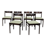 Set of 6 green Scandinavian chairs
