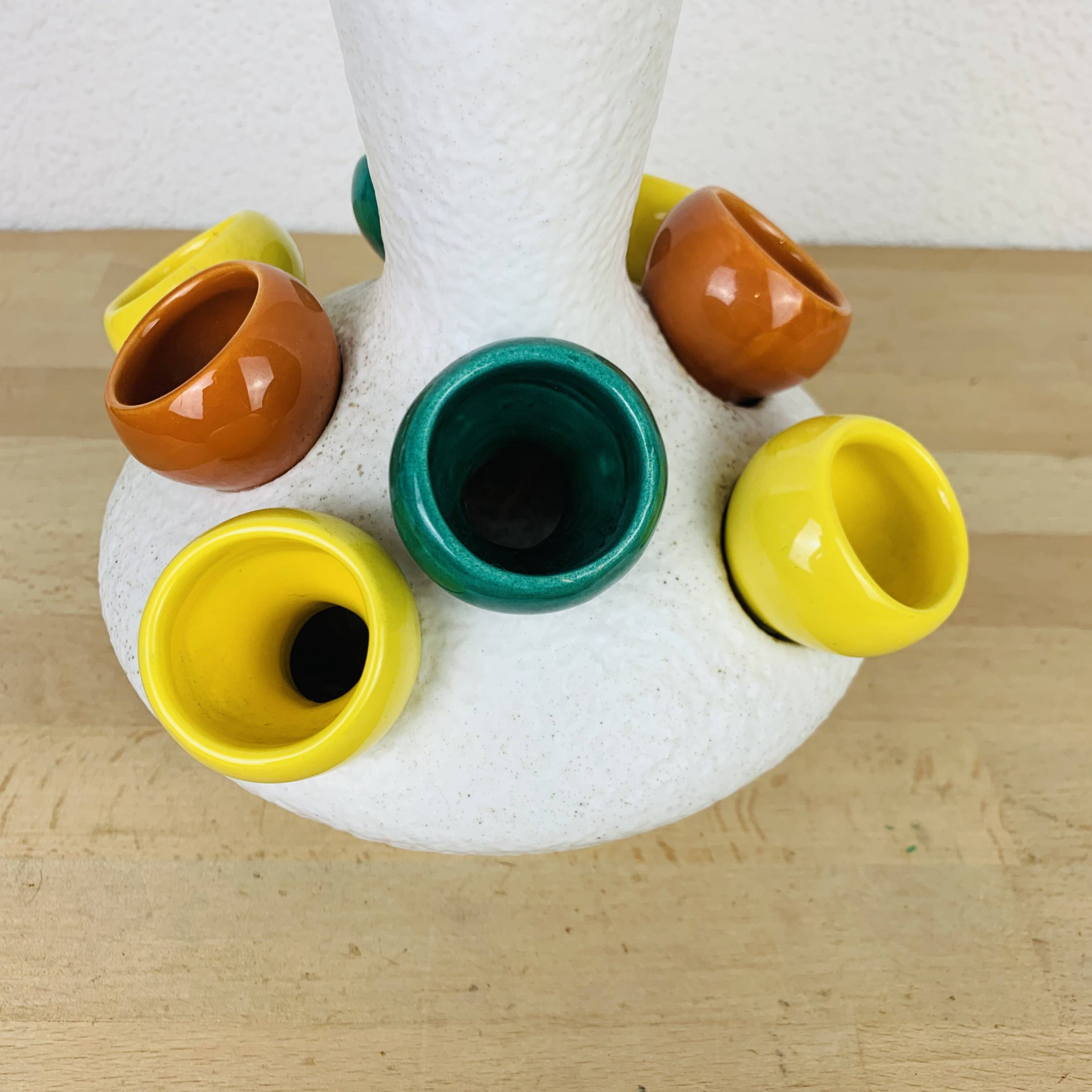 Multicolored ceramic vase from the 50s