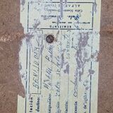 Vintage pedestal table turned wood and marble 1950