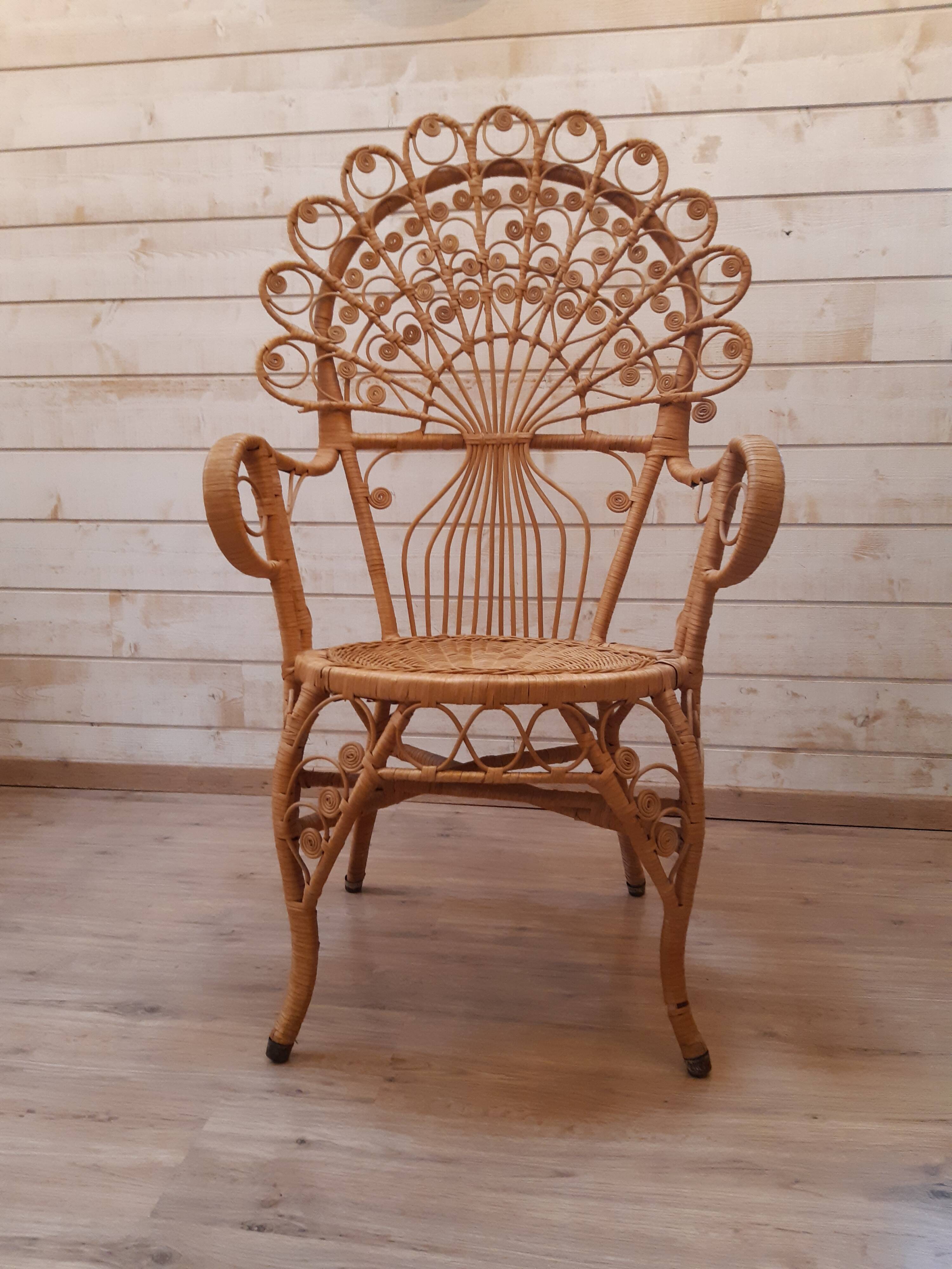 Peacock chair in rattan from the 60s