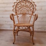Peacock chair in rattan from the 60s