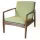 Scandinavian design armchair in solid teak vintage 1960s