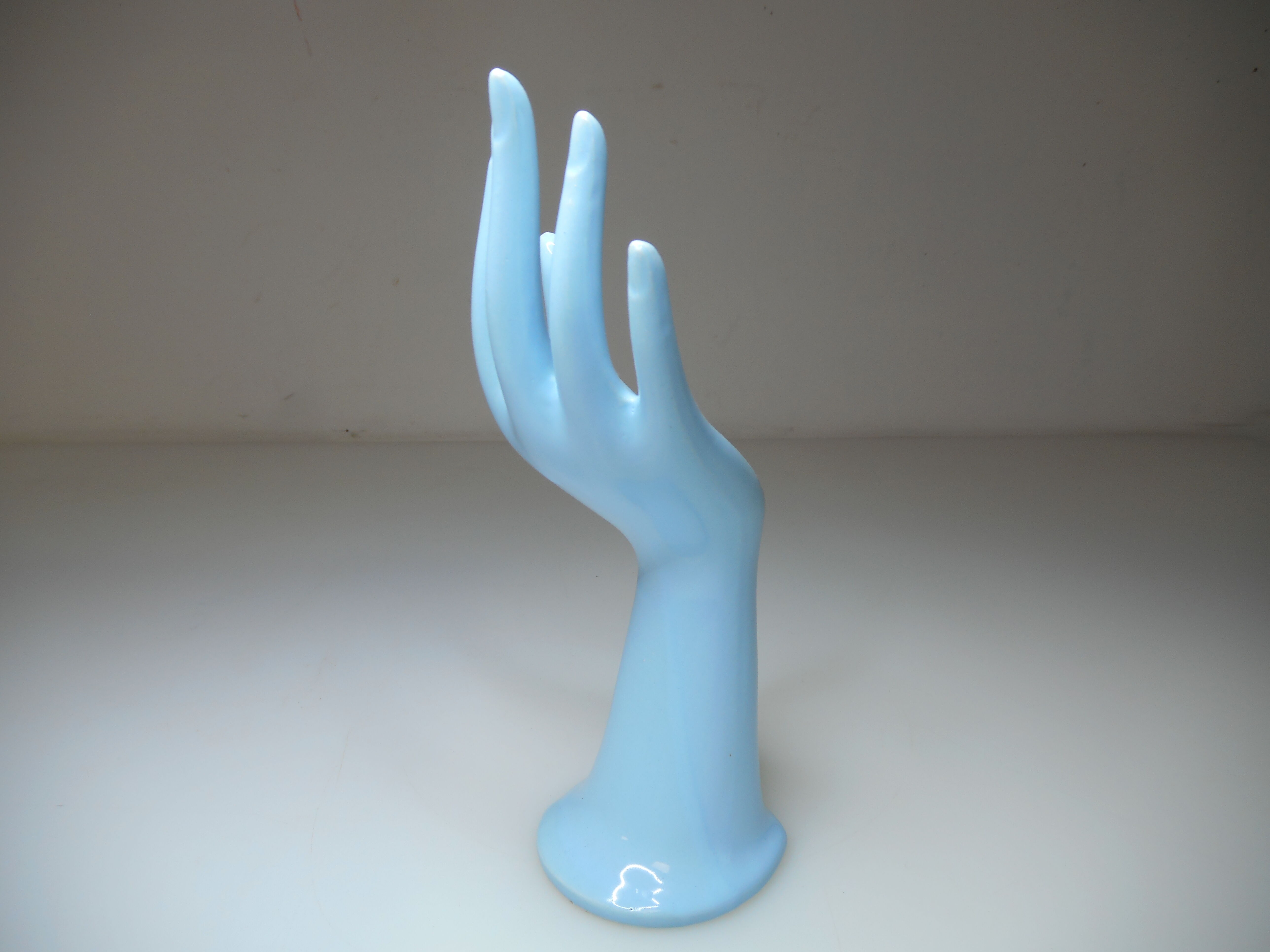 Vintage blue ceramic hand