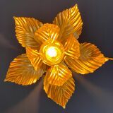 Vintage wall lamp golden leaves
