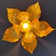 Vintage wall lamp golden leaves